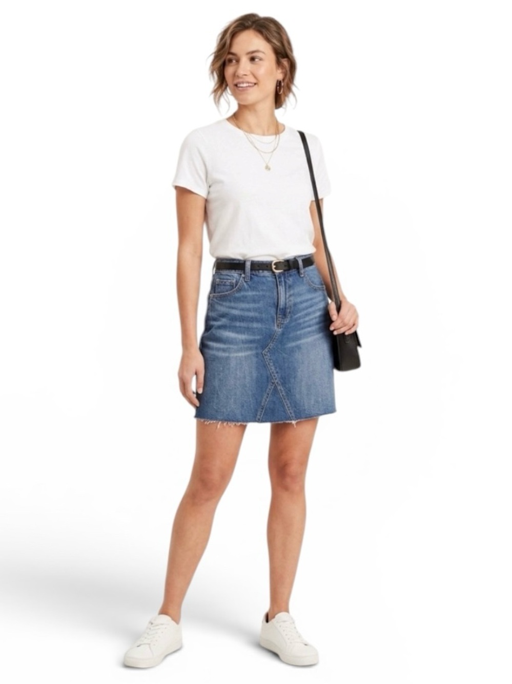 Old Navy Cutoff Denim Jean Skirt Short Cowgirl Western A-Line Mini Skirt Size 6